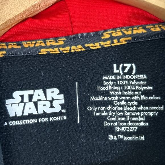 Star Wars Darth Vader Kids Hoodie Small/Medium Black Red 7 - Picture 2 of 4